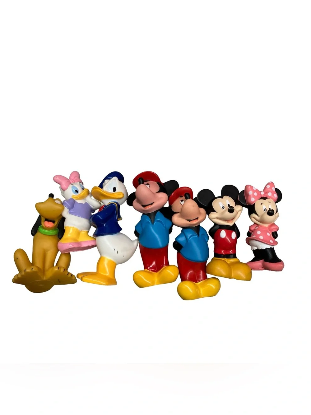 VTG 1980's Mickey Daisy Minnie & Friends Rubber Bath Tub Toys Lot Pluto Donald